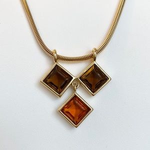 Vintage Monet gold tone and jewel necklace